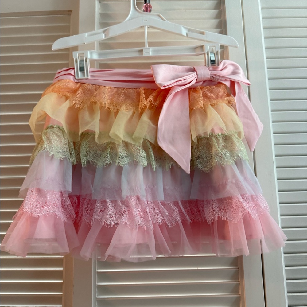 Multicolor Layered Tulle Skirt